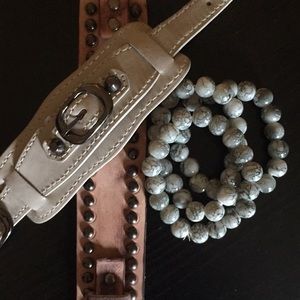 Leather & bead bracelets
